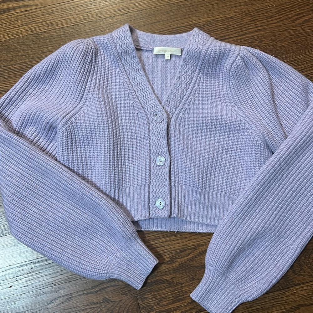 Loveshackfancy Lavender Women's cropped cardigan  Sweater